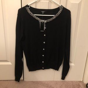 Black cardigan sweater